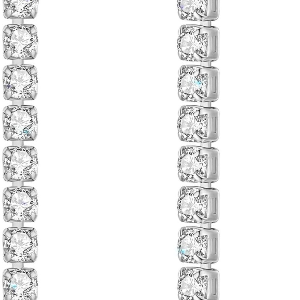 Diamond Drop Earrings Women Cubic Zirconia Silver Dangle Statement Jewelry
